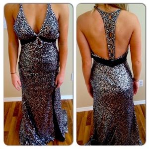 Black Sequin Prom Dress